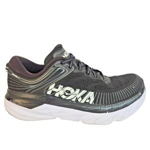 Hoka One One Bondi 7 Women's 8.5D  Black White Road Running Gym Workout 1110531